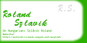 roland szlavik business card